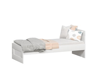 Кровать односпальная с ортопедическим основанием 80х200, цвет белый