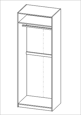 Шкаф двухдверный с рамочным фасадом, цвет Дуб Венге