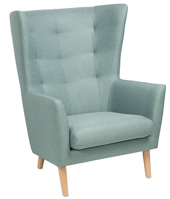 Кресло для отдыха мятно-серое, ткань рогожка