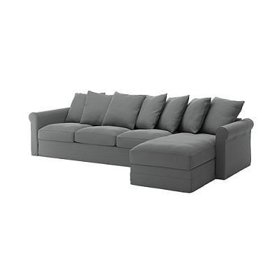 GRÖNLID 4-местный диван с козеткой, Ljungen классический серый