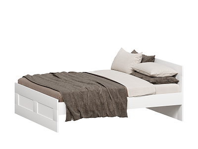 Кровать  двухспальная с ортопедическим основанием 160х200, цвет белый