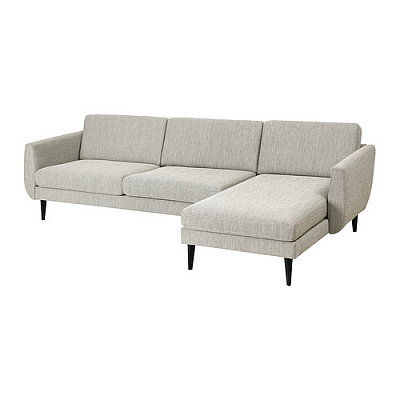 SMEDSTORP 4-местный диван с козеткой, Viarp бежевый/коричневый/черный