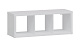 Стеллаж Каллакс/Фора трёхсекционный, с тремя открытыми ячейками, тамбурат, цвет белый