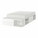 PLATSA каркас кровати с 4 ящиками, 142x244x43 см, белый/Fonnes