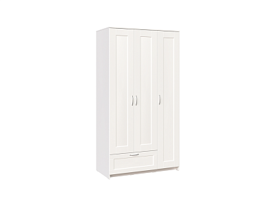 Шкаф СИРИУС трехдверный с одним выдвижным ящиком, цвет Белый