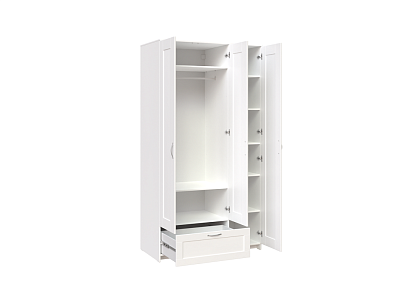 Шкаф трехдверный с одним выдвижным ящиком, цвет Белый
