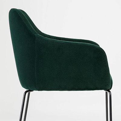 TOSSBERG стул, металлический черный/бархат зеленый