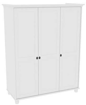 Шкаф трёхдверный, массив сосны, цвет белый