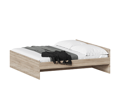 Кровать двухспальная с ортопедическим основанием 200х200, цвет Дуб Сонома