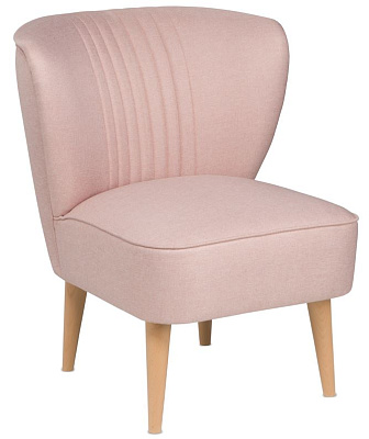 Кресло светло-розовый, ткань рогожка
