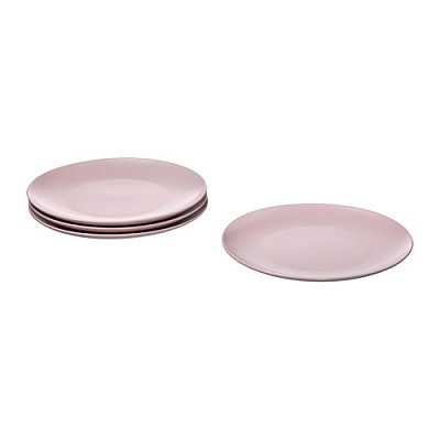 FÄRGKLAR тарелка, 26 см, матовая поверхность светло-розовый