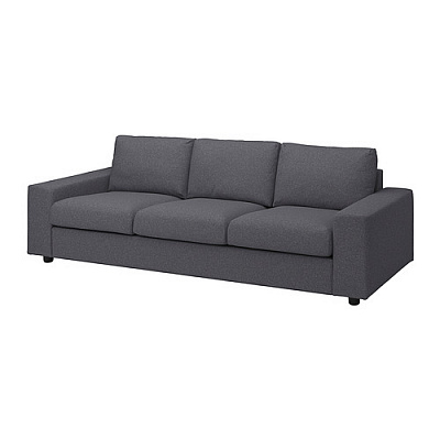 VIMLE 3-местный диван, с широкими подлокотниками/Gunnared классический серый