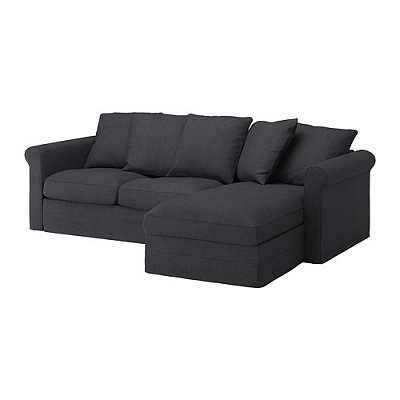GRÖNLID 3-местный диван с козеткой, Sporda темно-серый