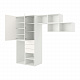 PLATSA гардероб 2-дверный+3 ящика, 300x57x241 см, белый/ФОННЕС белый
