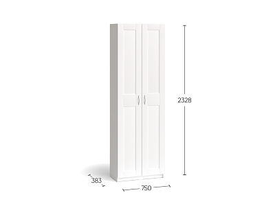 Шкаф МАКС/ПАКС двухдверный узкий, цвет белый