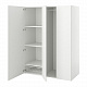 PLATSA гардероб с 3 дверцами, 140x57x181 см, белый/Fonnes белый