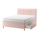 IDANÄS кровать с отделением для хранения, 160x200 см, Gunnared бледно-розовый