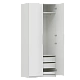 Шкаф ПАКС двухдверный, цвет белый, c полкой и 2-мя штангами, 100x60x236 см