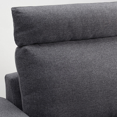 VIMLE 3-местный диван, с изголовьем с широкими подлокотниками/Gunnared классический серый