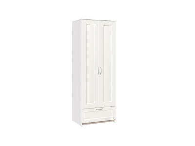 Шкаф двудверный белый с выдвижным ящиком