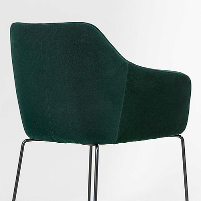 TOSSBERG стул, металлический черный/бархат зеленый