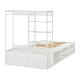 PLATSA каркас кровати с 4 ящиками, 140x244x163 см, белый/Fonnes