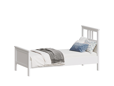 Кровать из массива сосны односпальная 90х200, массив сосны, цвет белый