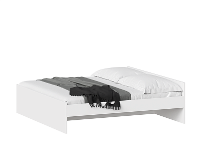 Кровать двухспальная с ортопедическим основанием 200х200, цвет белый