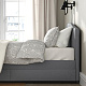 HAUGA кровать с обивкой,4 кроватных ящика, 180x200 см, Vissle серый