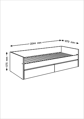 Кровать двухспальная  раздвижная с ящиками, с ортопедическим основанием 80/160х200, цвет Дуб Сонома