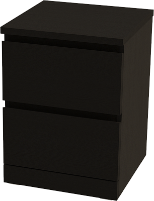 Комод с двумя выдвижными ящиками, цвет ясень черный