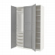 PAX/TYSSEDAL гардероб, 150x60x236 см, белый/серый