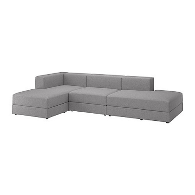 JÄTTEBO 3,5-местный модульный диван+козетка, Tonerud серый