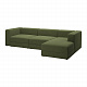 JÄTTEBO 4-местный модульный диван+козетка, правый/самласа темный желто-зеленый