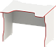 Стол компьютерный игровой 100x82, белый/красный