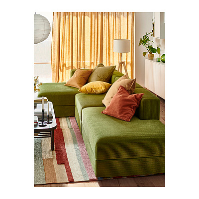 JÄTTEBO 3,5-местный модульный диван+козетка, самласа темный желто-зеленый