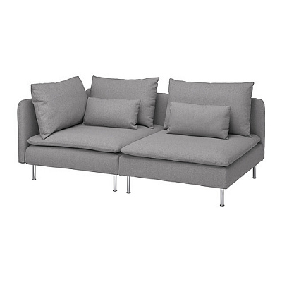 SÖDERHAMN 3-местный диван, с открытым торцом/Tonerud серый