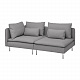 SÖDERHAMN 3-местный диван, с открытым торцом/Tonerud серый
