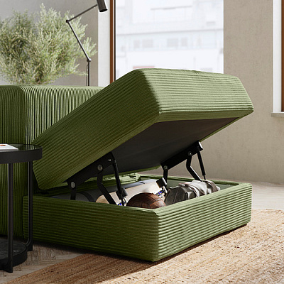 JÄTTEBO модульный угловой диван, 6-местный, самласа темный желто-зеленый