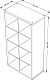 Стеллаж Каллакс/Фора восьмисекционный, прямоуголной формы с двумя рядами ячеек, тамбурат, цвет дуб беленый