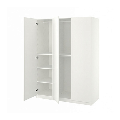 PAX/FORSAND гардероб, комбинация, 150x60x201 см, белый/белый