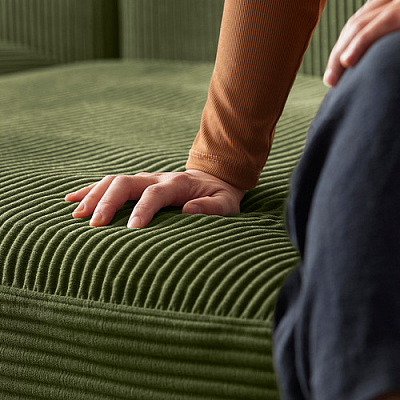 JÄTTEBO 3-местный модульный диван, самласа темный желто-зеленый