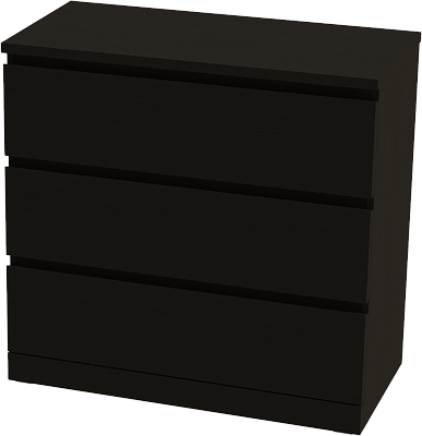 Комод с тремя выдвижными ящиками, цвет ясень черный