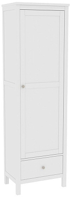 Шкаф для одежды из массива сосны однодверный, массив сосны, цвет белый