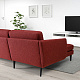 SMEDSTORP 4-местный диван с козеткой, Lejde красный/коричневый/черный