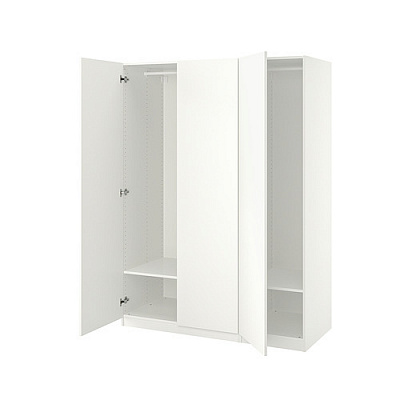 PAX/FORSAND гардероб, 150x60x201 см, белый/белый