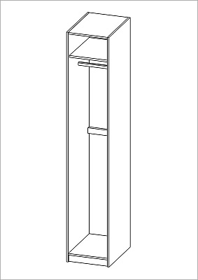 Шкаф однодверный с рамочным фасадом, цвет Дуб Венге
