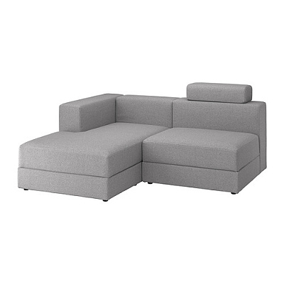 JÄTTEBO 2,5-местный модульный диван+козетка, левый с изголовьем/Tonerud серый