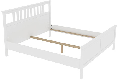 Кровать из массива сосны двухспальная 180х200, массив сосны, цвет белый